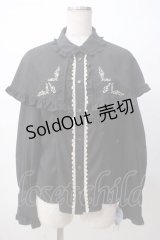 axes femme kawaii / 刺繍入りケープ付き2wayブラウス M 黒 Y-25-07-14-070-AX-BL-SZ-ZY