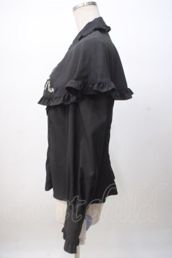 画像2: axes femme kawaii / 刺繍入りケープ付き2wayブラウス M 黒 Y-25-07-14-070-AX-BL-SZ-ZY