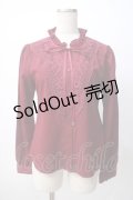 axes femme / リボン付きレース使いブラウス M ワイン Y-25-07-14-072-AX-BL-SZ-ZY