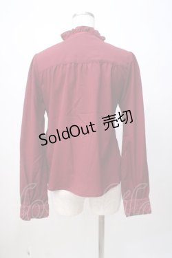 画像3: axes femme / リボン付きレース使いブラウス M ワイン Y-25-07-14-072-AX-BL-SZ-ZY