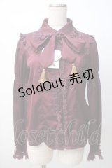 axes femme kawaii / タッセルリボンブラウス M ワイン Y-25-07-14-073-AX-BL-SZ-ZY