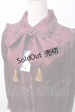 画像4: axes femme kawaii / タッセルリボンブラウス M ワイン Y-25-07-14-073-AX-BL-SZ-ZY