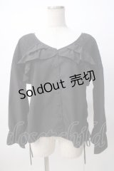 axes femme POETIQUE / フリルデザインシャツ M 黒 Y-25-07-14-074-AX-BL-SZ-ZY