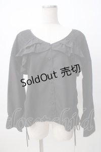 axes femme POETIQUE / フリルデザインシャツ M 黒 Y-25-07-14-074-AX-BL-SZ-ZY