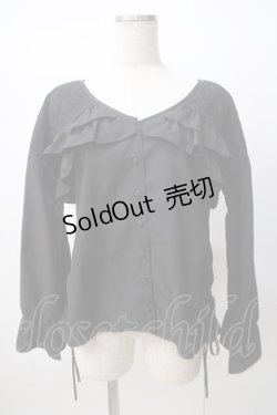 画像1: axes femme POETIQUE / フリルデザインシャツ M 黒 Y-25-07-14-074-AX-BL-SZ-ZY