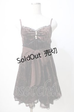 画像1: TRALALA / ドットシフォンベロアキャミワンピース 0 ブラウン Y-25-07-14-079-LO-OP-SZ-ZY