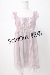 axes femme / ストライプキャミワンピース M ピンク Y-25-07-14-081-AX-OP-SZ-ZY
