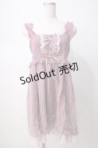 axes femme / ストライプキャミワンピース M ピンク Y-25-07-14-081-AX-OP-SZ-ZY