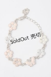 axes femme / お花×蝶ブレスレット  淡ピンク Y-25-07-14-010-AX-AC-SZ-ZY