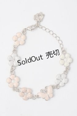 画像1: axes femme / お花×蝶ブレスレット  淡ピンク Y-25-07-14-010-AX-AC-SZ-ZY
