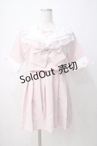 DearMyLove / レースフリルリボン学園ワンピース L ピンク Y-25-07-14-089-EL-OP-SZ-ZY