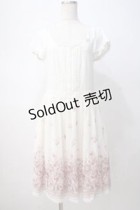 L'EST ROSE / バラ柄シフォンドッキングワンピース 2 アイボリー Y-25-07-14-090-LO-OP-SZ-ZT130