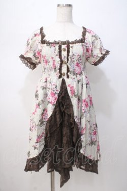 画像1: axes femme / 花柄カシュクールワンピース M 生成 Y-25-07-14-091-AX-OP-SZ-ZY
