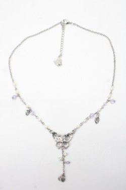画像3: axes femme / バラチャーム付き蝶ネックレス  ラベンダー Y-25-07-14-001-AX-AC-SZ-ZY