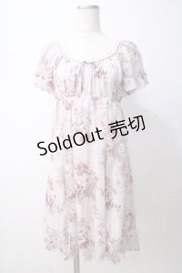 L'EST ROSE / バラ柄シフォンワンピース 2 ラベンダー Y-25-07-14-093-LO-OP-SZ-ZY