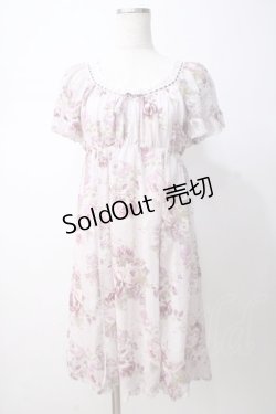 画像1: L'EST ROSE / バラ柄シフォンワンピース 2 ラベンダー Y-25-07-14-093-LO-OP-SZ-ZY