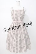 axes femme kawaii / Rosy Bear柄ジャンスカ M 茶 Y-25-07-14-097-AX-OP-SZ-ZY