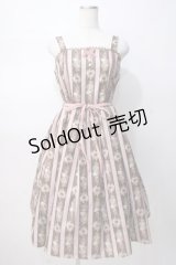 axes femme kawaii / Rosy Bear柄ジャンスカ M 茶 Y-25-07-14-097-AX-OP-SZ-ZY
