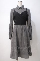 axes femme POETIQUE / ビスチェ付きシャツワンピース M グレー Y-25-07-14-103-AX-OP-SZ-ZI