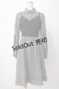 axes femme POETIQUE / ビスチェ付きシャツワンピース M グレー Y-25-07-14-103-AX-OP-SZ-ZI