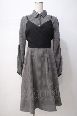 画像1: axes femme POETIQUE / ビスチェ付きシャツワンピース M グレー Y-25-07-14-103-AX-OP-SZ-ZY