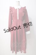 axes femme / スカラップ刺繍バイカラーワンピース F 赤 Y-25-07-14-105-AX-OP-SZ-ZI
