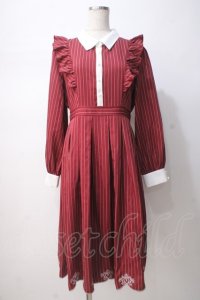 axes femme / スカラップ刺繍バイカラーワンピース F 赤 Y-25-07-14-105-AX-OP-SZ-ZY