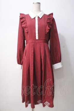 画像1: axes femme / スカラップ刺繍バイカラーワンピース F 赤 Y-25-07-14-105-AX-OP-SZ-ZY