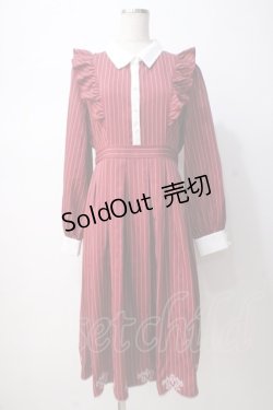 画像1: axes femme / スカラップ刺繍バイカラーワンピース F 赤 Y-25-07-14-105-AX-OP-SZ-ZI