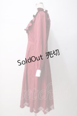 画像2: axes femme / スカラップ刺繍バイカラーワンピース F 赤 Y-25-07-14-105-AX-OP-SZ-ZI