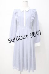 axes femme / スカラップ刺繍バイカラーワンピース F ブルー Y-25-07-14-106-AX-OP-SZ-ZI