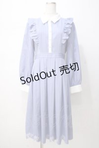 axes femme / スカラップ刺繍バイカラーワンピース F ブルー Y-25-07-14-106-AX-OP-SZ-ZI