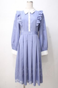 画像1: axes femme / スカラップ刺繍バイカラーワンピース F ブルー Y-25-07-14-106-AX-OP-SZ-ZY