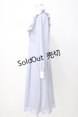 画像2: axes femme / スカラップ刺繍バイカラーワンピース F ブルー Y-25-07-14-106-AX-OP-SZ-ZI