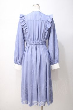 画像3: axes femme / スカラップ刺繍バイカラーワンピース F ブルー Y-25-07-14-106-AX-OP-SZ-ZY