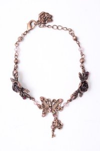 axes femme / ミニバラ×蝶ブレスレット  アンティークゴルド Y-25-07-14-013-AX-AC-SZ-ZY