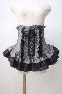 MARBLE / 総フリル編み上げコルセット  グレー Y-25-07-14-113-GO-TO-SZ-ZY