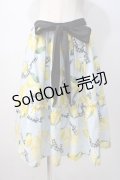 axes femme kawaii / ストライプレモン柄スカート M サックス Y-25-07-14-124-AX-SK-SZ-ZY