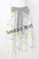 axes femme kawaii / ストライプレモン柄スカート M サックス Y-25-07-14-124-AX-SK-SZ-ZY