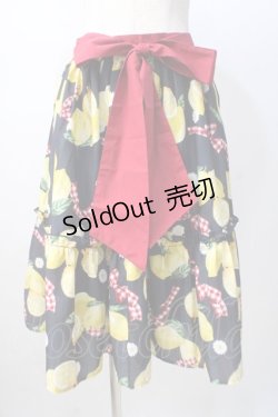 画像2: axes femme kawaii / ストライプレモン柄スカート M 紺 Y-25-07-14-125-AX-SK-SZ-ZI