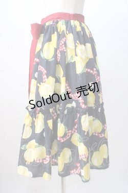 画像3: axes femme kawaii / ストライプレモン柄スカート M 紺 Y-25-07-14-125-AX-SK-SZ-ZI