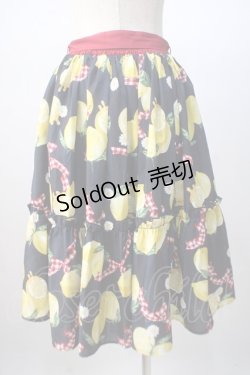 画像4: axes femme kawaii / ストライプレモン柄スカート M 紺 Y-25-07-14-125-AX-SK-SZ-ZI