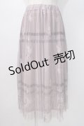 axes femme / プリントプリーツチュールスカート F パープル Y-25-07-14-128-AX-SK-SZ-ZY