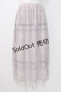 axes femme / プリントプリーツチュールスカート F パープル Y-25-07-14-128-AX-SK-SZ-ZY