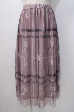 画像1: axes femme / プリントプリーツチュールスカート F パープル Y-25-07-14-128-AX-SK-SZ-ZY