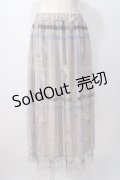 axes femme / プリントプリーツチュールスカート F ベージュ Y-25-07-14-129-AX-SK-SZ-ZY