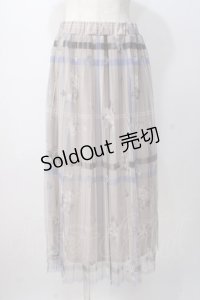 axes femme / プリントプリーツチュールスカート F ベージュ Y-25-07-14-129-AX-SK-SZ-ZY