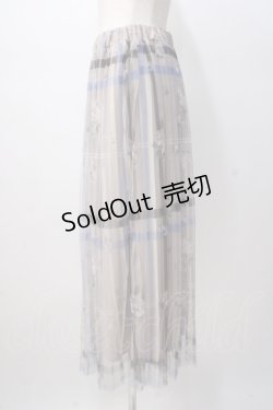 画像2: axes femme / プリントプリーツチュールスカート F ベージュ Y-25-07-14-129-AX-SK-SZ-ZY