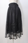 axes femme POETIQUE / お花刺繍チュールスカート M 黒 Y-25-07-14-131-AX-SK-SZ-ZY