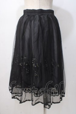 画像2: axes femme POETIQUE / お花刺繍チュールスカート M 黒 Y-25-07-14-131-AX-SK-SZ-ZY